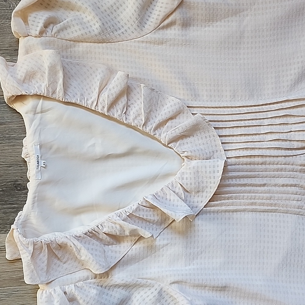 Tularosa Cream Ruffle Mini Dress - Picture 3 of 14
